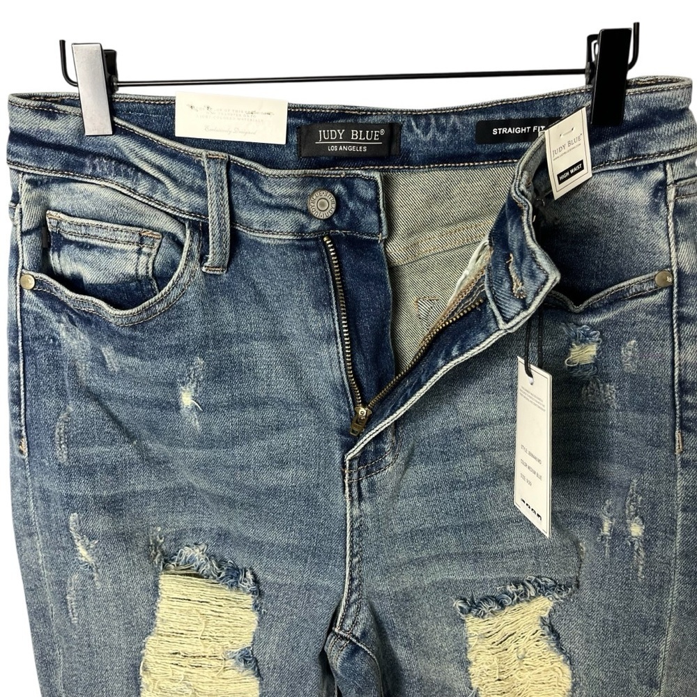 Judy Blue Straight Shooter Jeans Distressed Size 9/29 High Waist - Picture 3 of 7